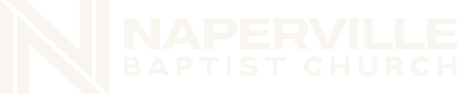 Naperville Baptist Church logo in white on transparent background